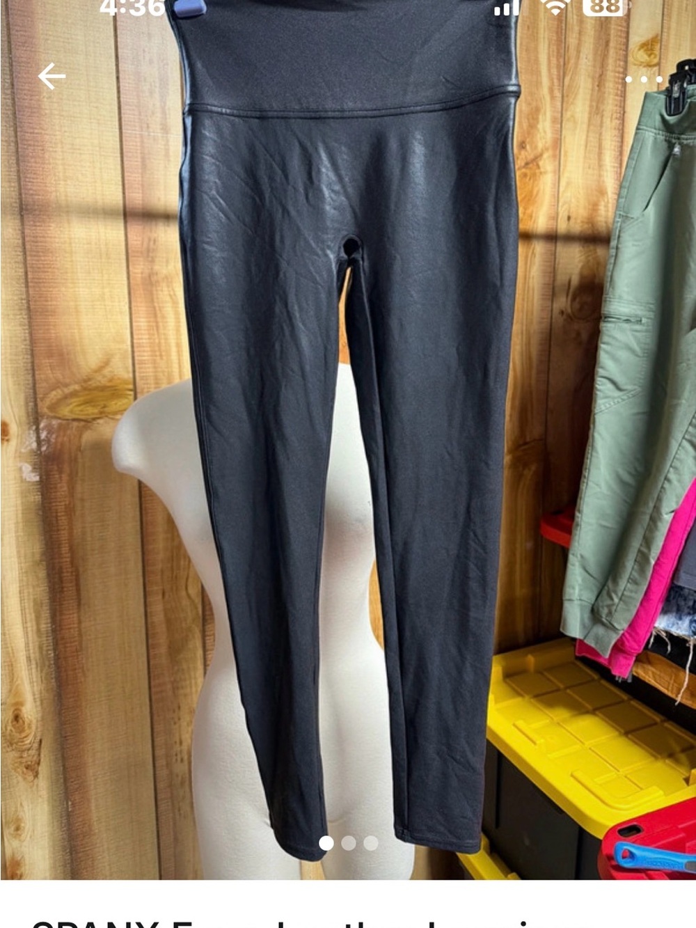 SPANX Black Faux-Leather Women's Leggings